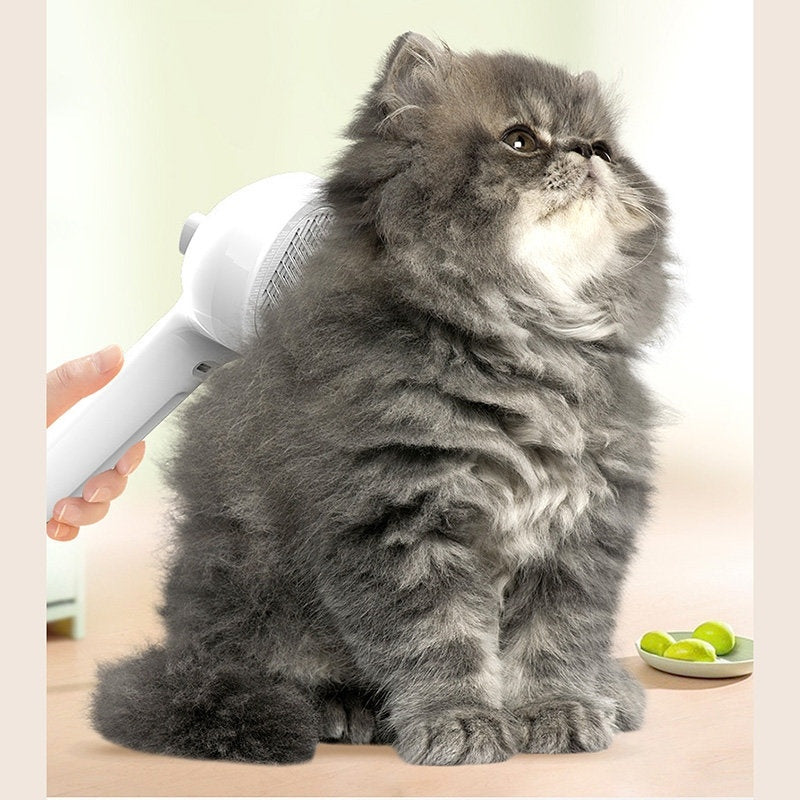 Pet Grooming Comb | Self-Cleaning Deshedding Brush with Mist