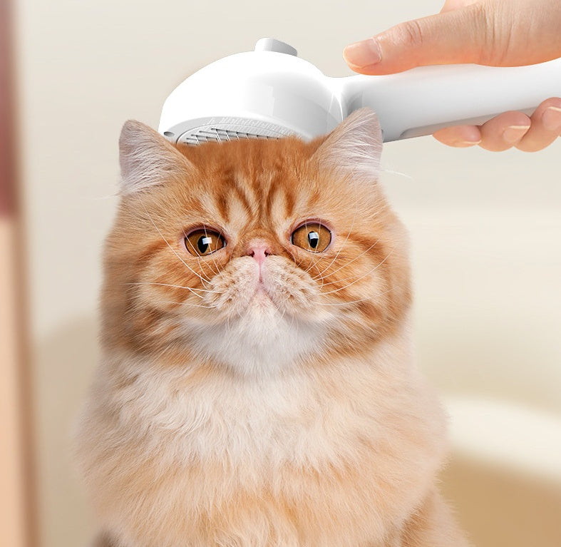 Pet Grooming Comb | Self-Cleaning Deshedding Brush with Mist