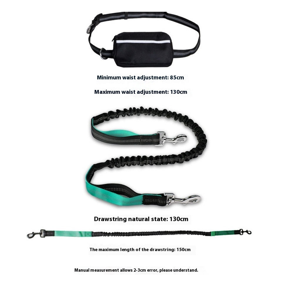 Hands-Free Dog Leash | Reflective Retractable Nylon with Pouch