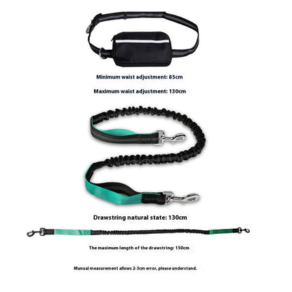 Hands-Free Dog Leash | Reflective Retractable Nylon with Pouch