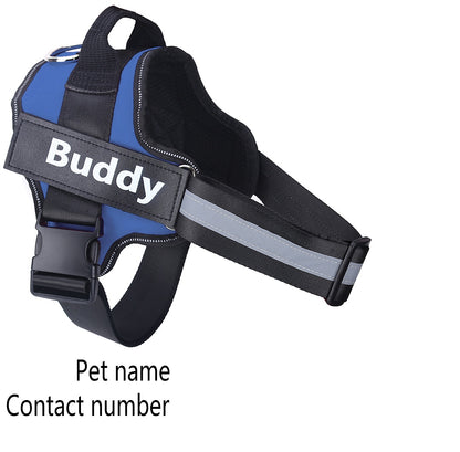 Personalized Dog Harness | No-Pull Reflective Adjustable Vest with Custom Patch