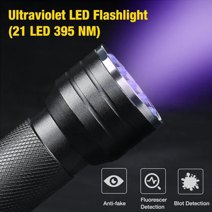 21 LED UV Ultraviolet Flashlight Blacklight For Pet Urine Stains