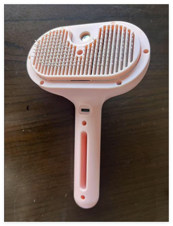 Pet Grooming Comb | Self-Cleaning Deshedding Brush with Mist