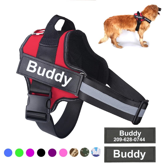 Personalized Dog Harness | No-Pull Reflective Adjustable Vest with Custom Patch