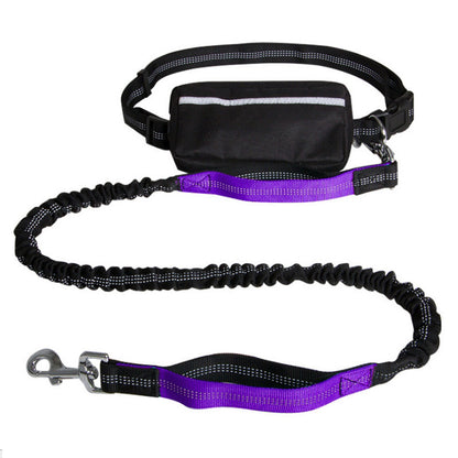 Hands-Free Dog Leash | Reflective Retractable Nylon with Pouch