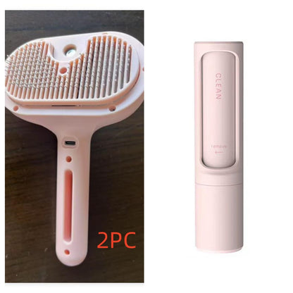 Pet Grooming Comb | Self-Cleaning Deshedding Brush with Mist