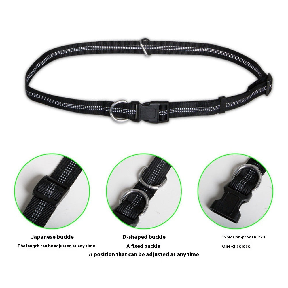 Hands-Free Dog Leash | Reflective Retractable Nylon with Pouch